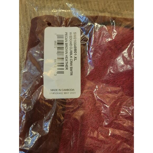 Smartwool Edgewood Colorblock Crew Sweater Women's XL Pecan Brown Heather - Picture 4 of 5